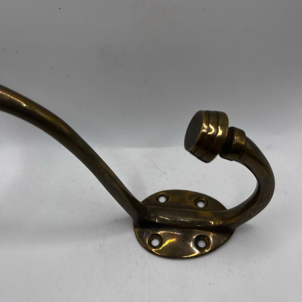 Vintage Upper Deck Handcrafted Brass Double Coat & Hat Hook - Picture 2 of 8